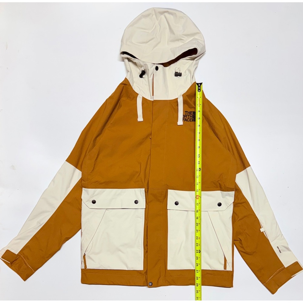 The North Face Mens Balfron DryVent Ski Jacket Brown White Colorblock Hooded Med